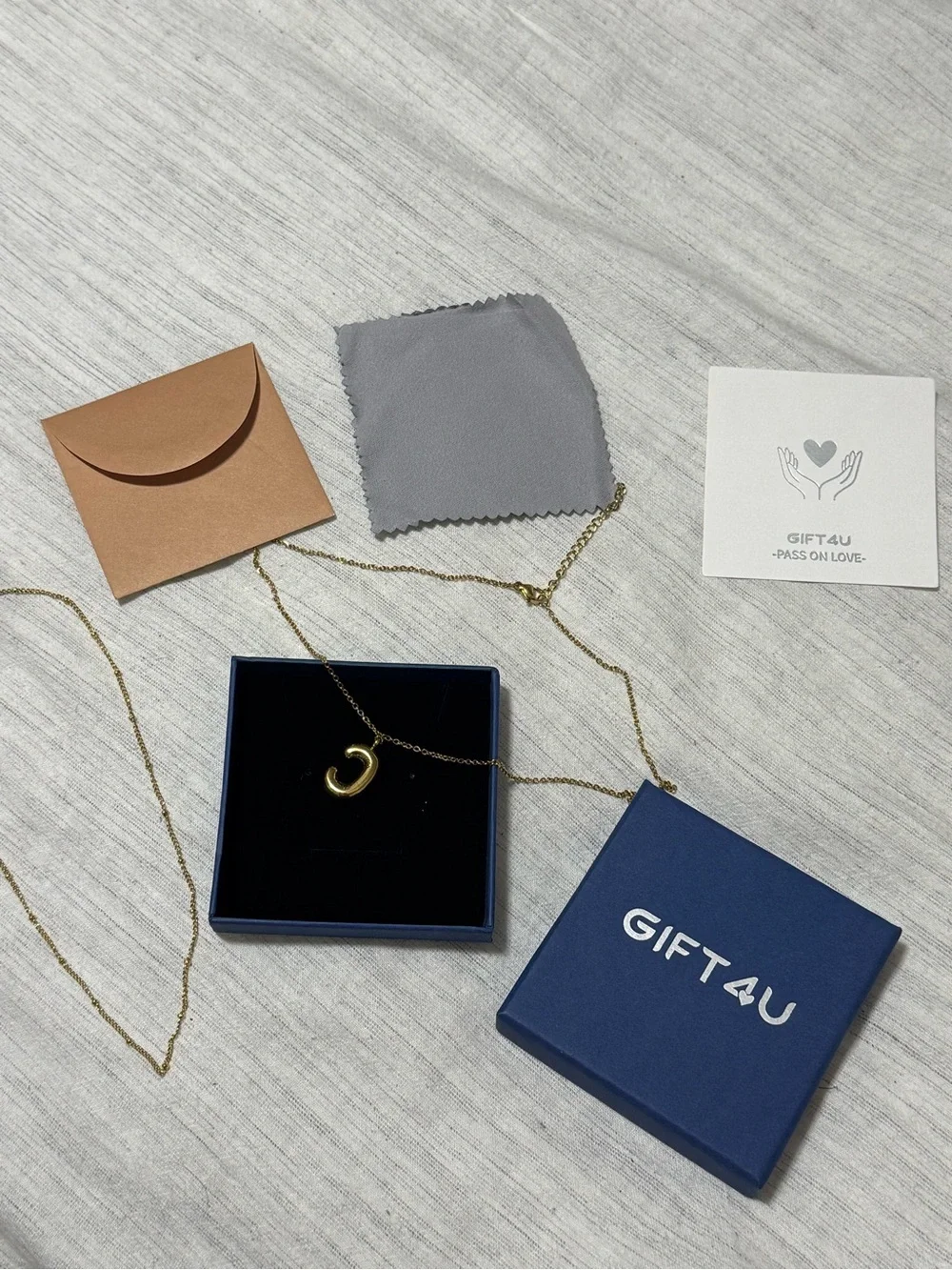 Gold 'C' Pendant Necklace - Gift4U